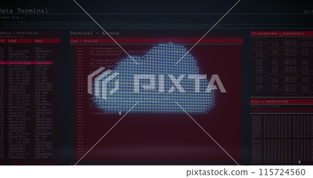 Image of data processing over padlock 115724560