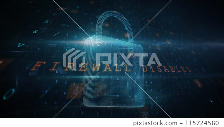 Image of data processing over padlock Image of data processing over padlock 115724580