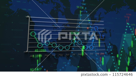 Image of data processing over black background 115724646