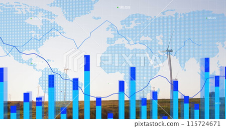 Image of data processing over wind turbines 115724671
