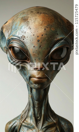 Portrait alien on white background 115725479