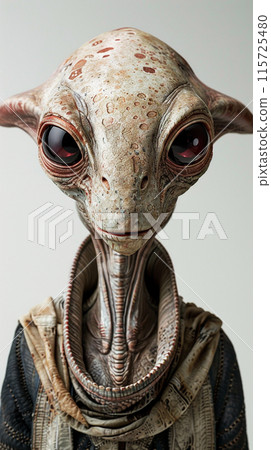 Portrait alien on white background Portrait alien on white background 115725480