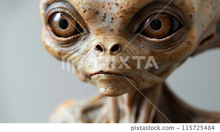 Portrait alien on white background 115725484