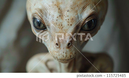 Portrait alien on white background Portrait alien on white background 115725485