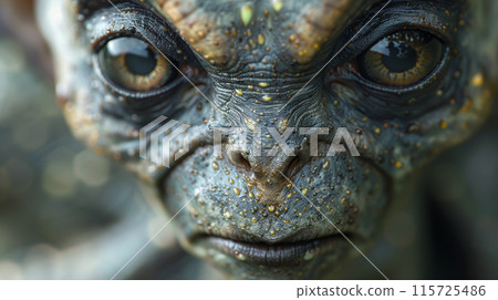 Portrait alien on white background Portrait alien on white background 115725486