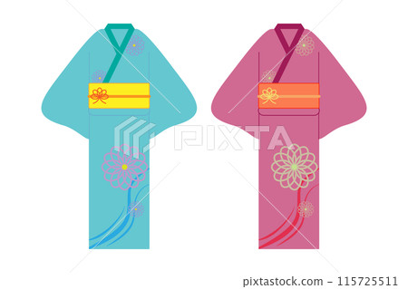 Red and blue yukata Red and blue yukata 115725511