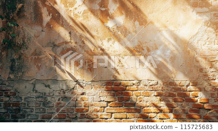sunlit modern wall background with copyspace for your design. sunlit modern wall background with copyspace for your design. 115725683