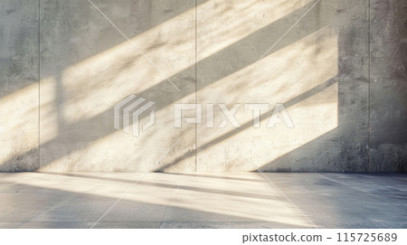 sunlit modern wall background with copyspace for your design. 115725689
