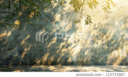 sunlit modern wall background with copyspace for your design. 115725867