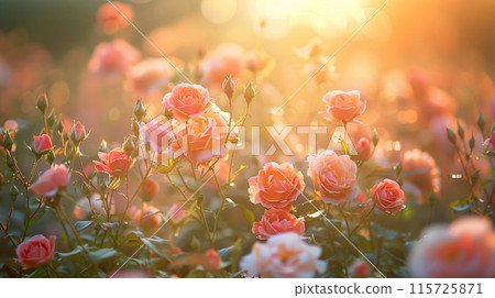 Sunlit rose background. Beautiful flower background. Nature background concept. Sunlit rose background. Beautiful flower background. Nature background concept. 115725871