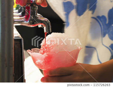 shaved ice on a street stall shaved ice on a street stall 115726263
