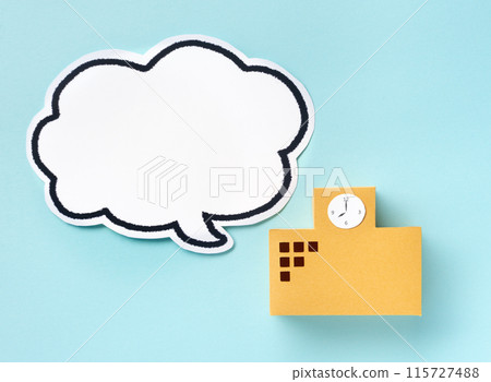 School building and speech bubble School building Speech bubble School introduction School building and speech bubble School building Speech bubble School introduction 115727488