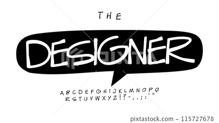 Hand-drawn playful font, cartoon bubble typography with uppercase letters and punctuation marks. Perfect for logos, banners, posters, flyers, digital, print, web design, comic books. Vector typeset. 115727678