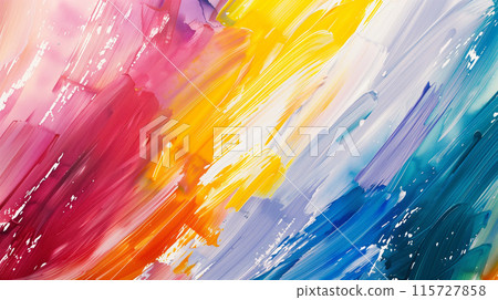 色彩繽紛的水彩畫，筆觸 115727858