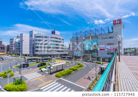 Yokohama cityscape in Japan, overlooking Nakayama Station in Midori Ward, Yokohama 115727948