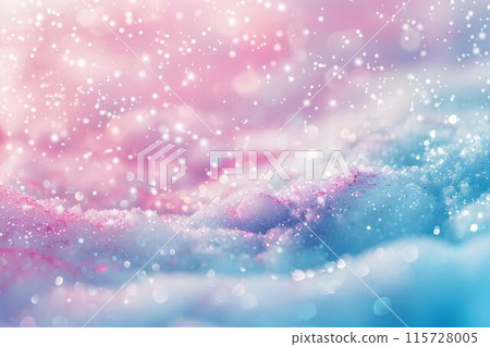 Cute pastel pink and blue background with glitter, snow and ice in a closeupBackground for product presentation, design or advertising. snowy hills in a winter landscape. Christmas card. Cute pastel pink and blue background with glitter, snow and ice in a closeupBackground for product presentation, design or advertising. snowy hills in a winter landscape. Christmas card. 115728005
