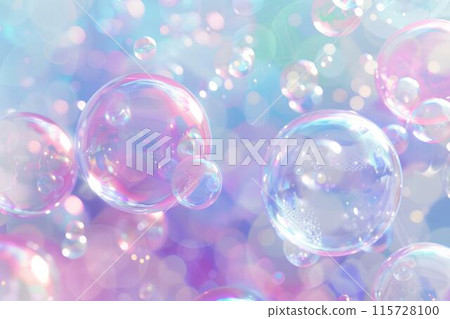 A background with pastel colored bubbles floating in the air, creating an ethereal and dreamy atmosphere soft pinks, blues, purples suitable for a romantic or whimsical theme. in the style of cartoon. A background with pastel colored bubbles floating in the air, creating an ethereal and dreamy atmosphere soft pinks, blues, purples suitable for a romantic or whimsical theme. in the style of cartoon. 115728100