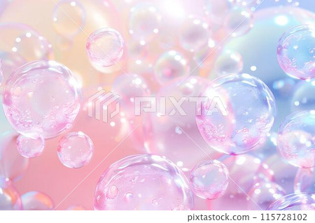 A background with pastel colored bubbles floating in the air, creating an ethereal and dreamy atmosphere soft pinks, blues, purples suitable for a romantic or whimsical theme. in the style of cartoon. A background with pastel colored bubbles floating in the air, creating an ethereal and dreamy atmosphere soft pinks, blues, purples suitable for a romantic or whimsical theme. in the style of cartoon. 115728102