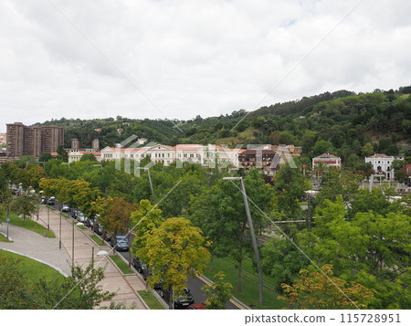 Green park in European Bilbao city in Spain 115728951