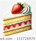 Shortcake topped with strawberries 115728970