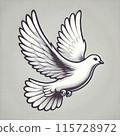 Symbol of peace: white dove 115728972