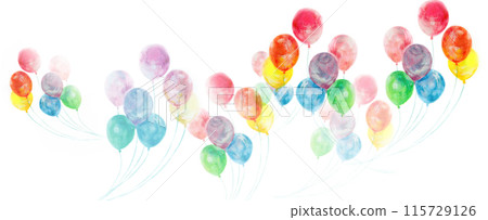 Colorful balloons watercolor Colorful balloons watercolor 115729126