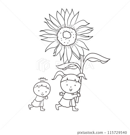 Character line drawings for cute vector illustrations 115729540
