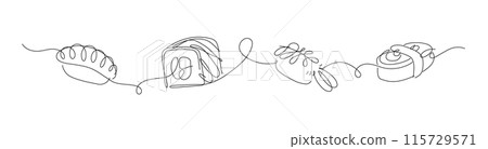 Sushi and roll set linear style 115729571