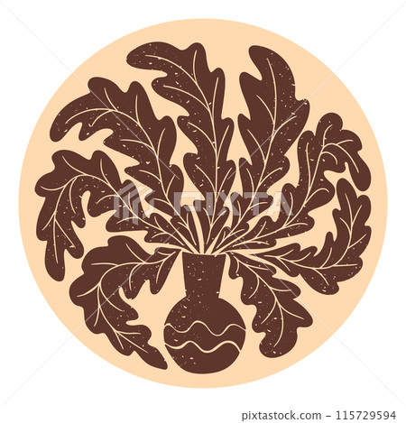 Vintage duotone abstract botanical composition Vintage duotone abstract botanical composition 115729594