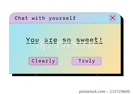 Motivating selflove vintage dialogue window Motivating selflove vintage dialogue window 115729600