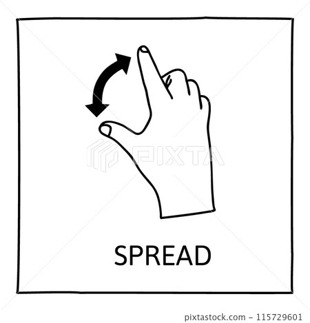 Doodle gesture icon Doodle gesture icon 115729601
