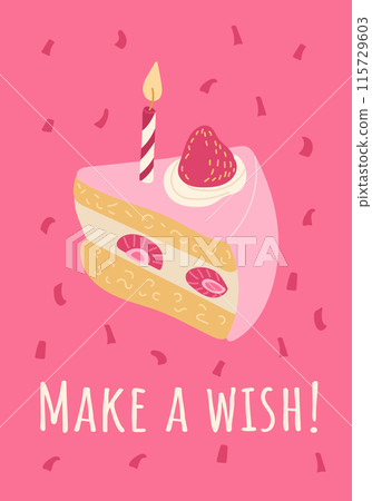 Colorful Birthday greeting poster with cake 115729603