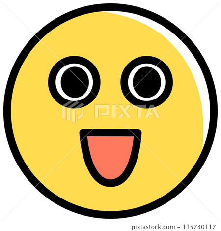 Yellow face emoji laughing with eyes wide open 115730117