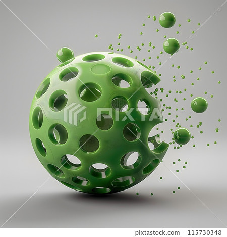 Pickleball ball on white background Pickleball ball on white background 115730348