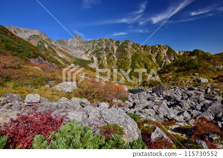 Glacier Park in autumn and colored leaves Glacier Park in autumn and colored leaves 115730552