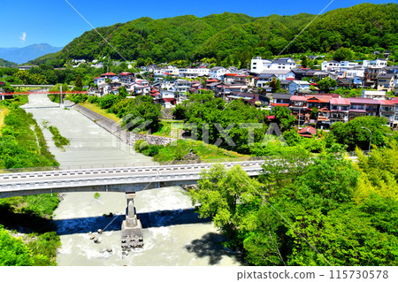 Takato Ohashi Bridge / Takato Town streetscape from the Mitake River (Ina City, Nagano Prefecture) [2024.6] 115730578