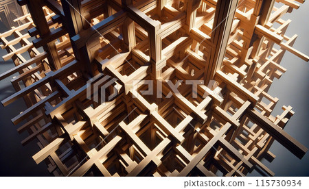 Wooden Geometric Structures: Intersecting Shadows and Lights Wooden Geometric Structures: Intersecting Shadows and Lights 115730934
