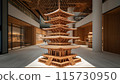 木製五層寶塔模型展示 115730950