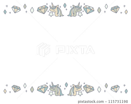 Hand drawn unicorn frame 115731198