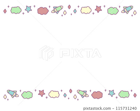 Hand drawn rocket frame 115731240