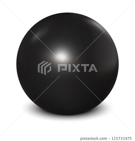 shiny black metal ball isolated. Vector illustration 115731975