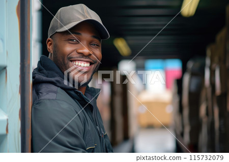 Industrial Freight Transportation: Smiling Worker in Action 115732079