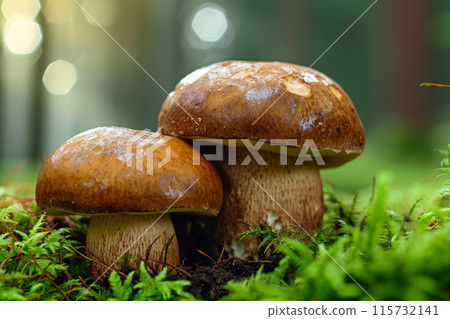 Woodland Elegance: Porcini Discovery 115732141