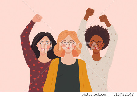 Unity in Diversity: Smiling Women Vector Unity in Diversity: Smiling Women Vector 115732148