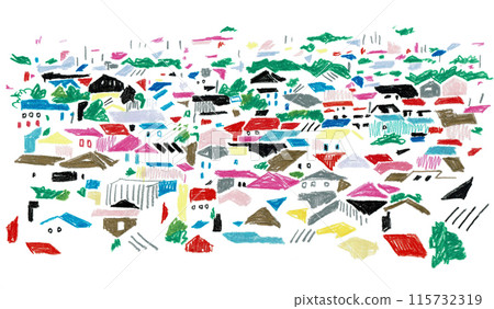 Hand-drawn illustration: residential area Hand-drawn illustration: residential area 115732319
