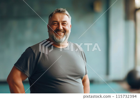 Active 55-Year-Old: Fitness Joy in Sportswear 115732394