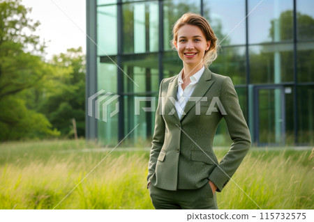 Confident Female CEO Graces Her New Corporate Haven Confident Female CEO Graces Her New Corporate Haven 115732575