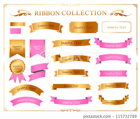 簡單的絲帶框架集 115732789