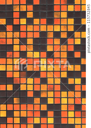 Ceramic Orange Bright Mosaic Tile Square Color Wall Texture Background Bathroom Toilet Floor Structure 115732845