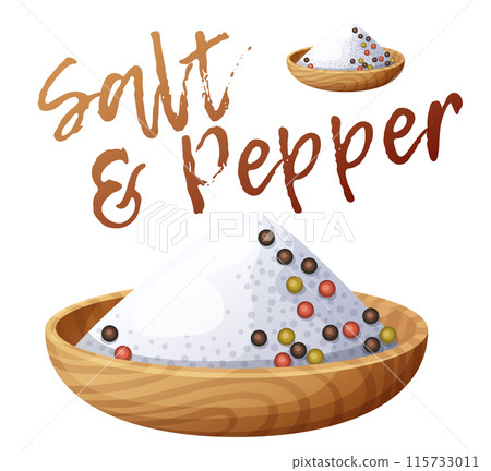 Salt and Pepper vector illustration. Cartoon icon isolated on white background 115733011